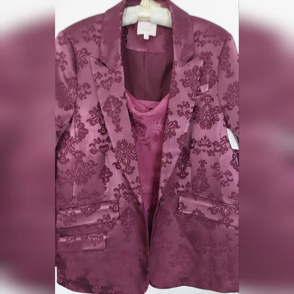 NWT...CINQ @ SEPT FAYE FLORAL BAROQUE SATIN JACQUARD 2 PIECE SUIT 8 - Picture 11 of 13